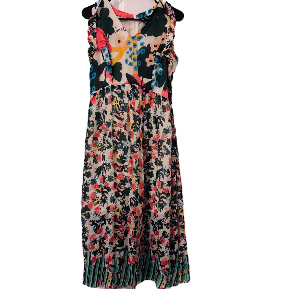 EMILY LOVELOCK Cactus floral midi dress